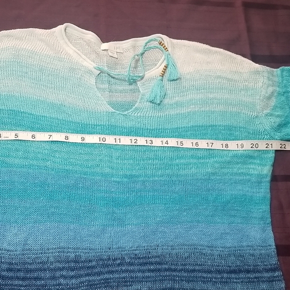 J. Jill Women's Ombre Blue Crewneck Sweater - Picture 5 of 7